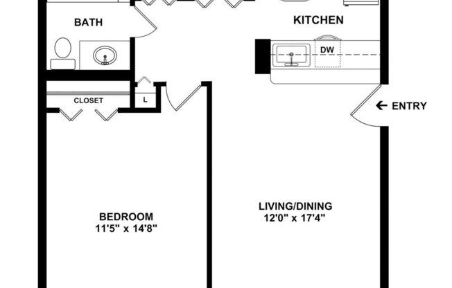 1 bed, 1 bath, 610 sqft, $2,549