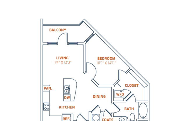 1 bed, 1 bath, 724 sqft, $1,631