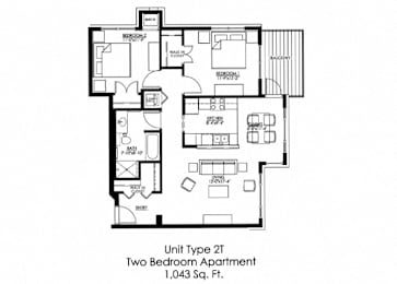 2 beds, 1 bath, 1,043 sqft, $2,183
