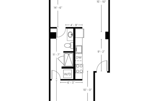 1 bed, 1 bath, 665 sqft, $1,390, Unit 407