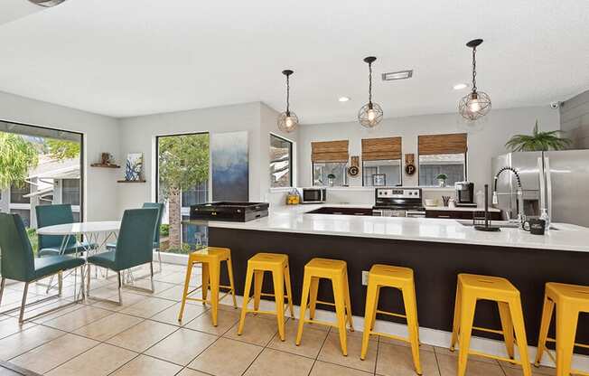 Community Clubhouse Kitchenette at Grand Pavilion Apartments in Tampa, FL.