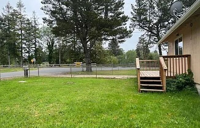 Fenced corner lot centrally located 2 bedroom 1 bath House