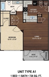 1 bed, 1 bath, 726 sqft, $1,435
