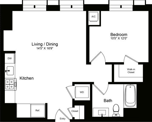 1 bed, 1 bath, 687 sqft, $4,040, Unit 409