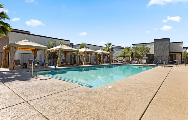 the swimming pool at our apartments in palm springs