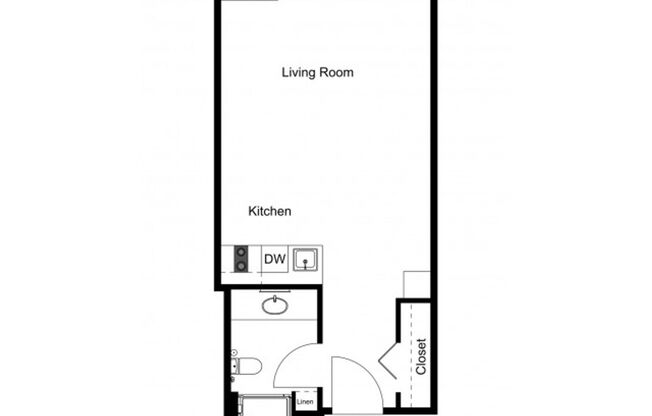 1 bed, 1 bath, 294 sqft, $1,100, Unit 106