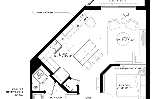 1 bed, 1 bath, 624 sqft, $1,319, Unit 324