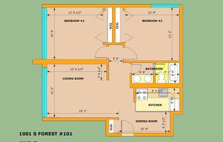 2 beds, 1 bath, 768 sqft, $1,185, Unit 326