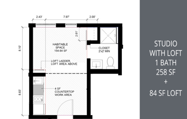 Studio, 1 bath, 352 sqft, $1,195, Unit 404 MFTE