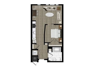 Studio, 1 bath, 606 sqft, $1,898