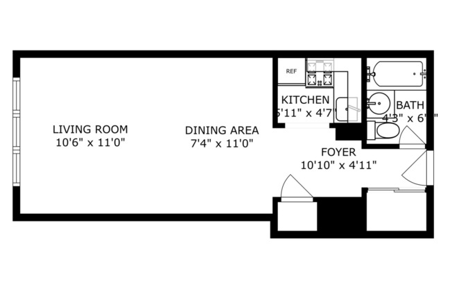 Studio, 1 bath, $2,395, Unit 3J