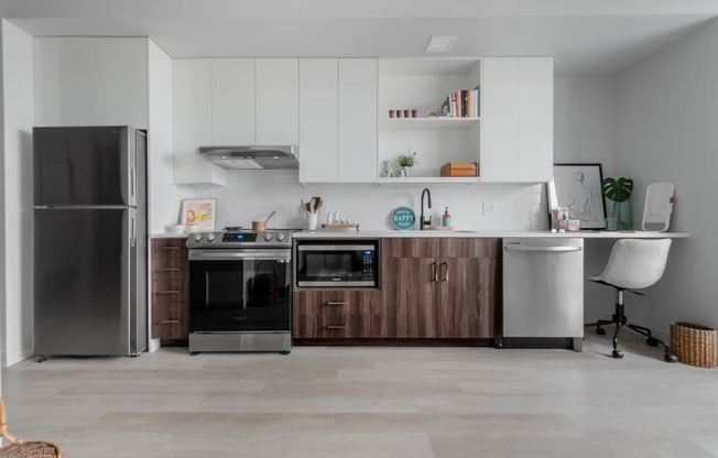 Kitchen at TREO apartments, Cleveland 44116
