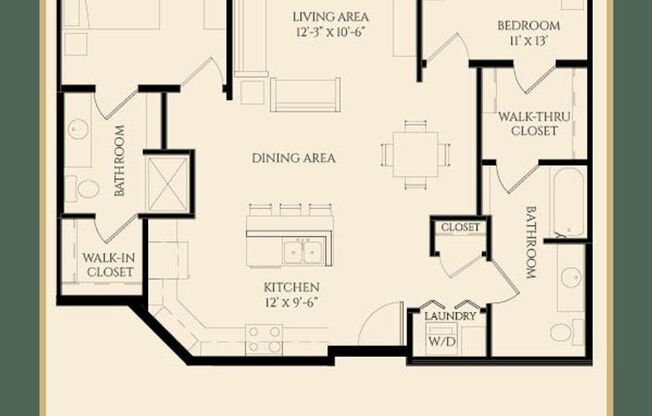 2 beds, 2 baths, 1,105 sqft, $2,170, Unit 104-109