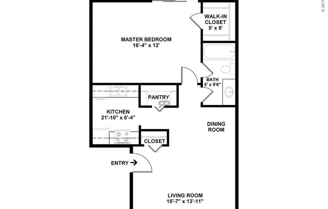 1 bed, 1 bath, 750 sqft, $701