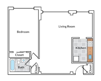 1 bed, 1 bath, 563 sqft, $1,899