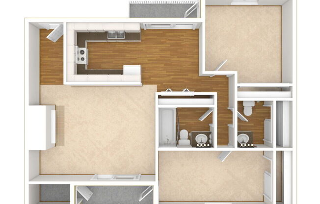 2 beds, 1.5 baths, 1,042 sqft, $1,900