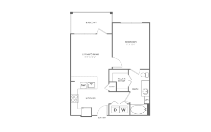 1 bed, 1 bath, 637 sqft, $1,439