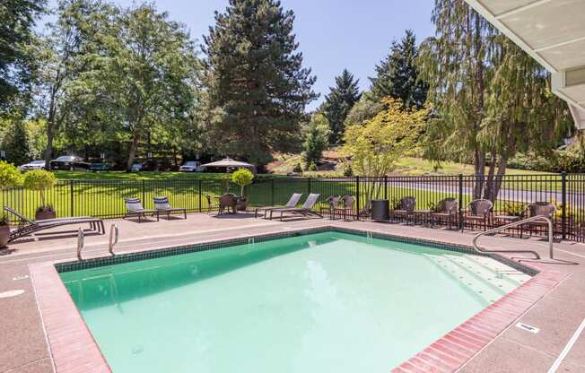 the swimming pool at our hotel at Murrayhill Park, Oregon, 97008