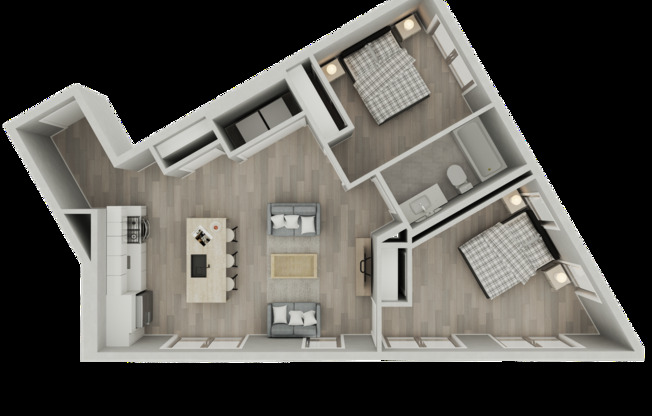 2 beds, 1 bath, 775 sqft, $1,975, Unit D409