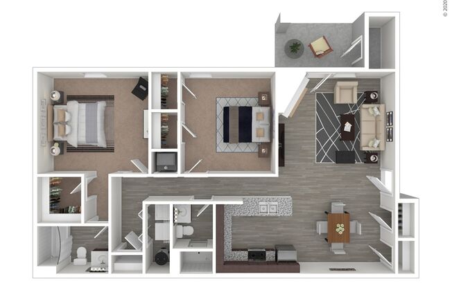 2 beds, 2 baths, 1,148 sqft, $1,550, Unit 7039