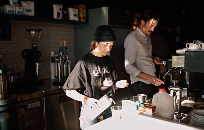 A Barista Making Coffee