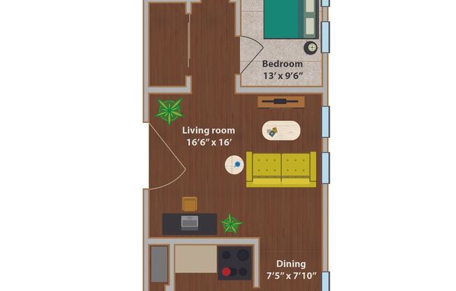 1 bed, 1 bath, 612 sqft, $988, Unit CHM - 304