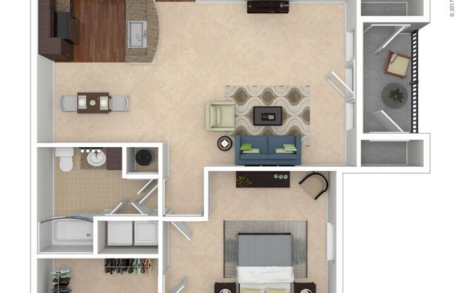 1 bed, 1 bath, 1,003 sqft, $1,329
