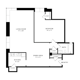 1 bed, 1 bath, 790 sqft, $1,999