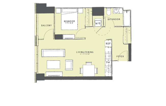 1 bed, 1 bath, 665 sqft, $2,740, Unit 1007