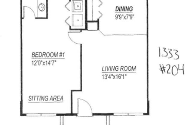 1 bed, 1 bath, 861 sqft, $1,005, Unit 204