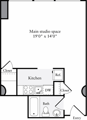 Studio, 1 bath, 460 sqft, $2,920