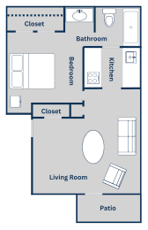 1 bed, 1 bath, 599 sqft, $830