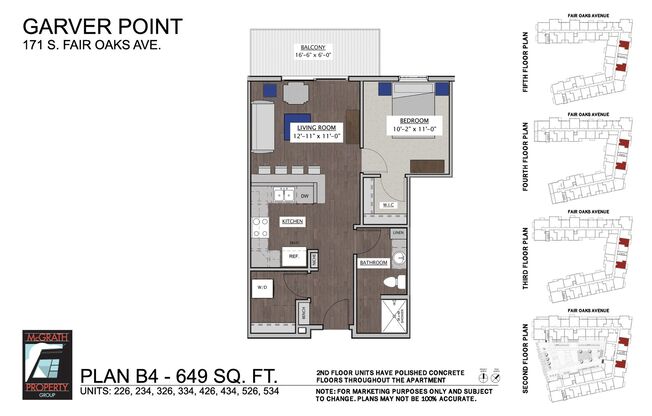 1 bed, 1 bath, 649 sqft, $1,755, Unit 426