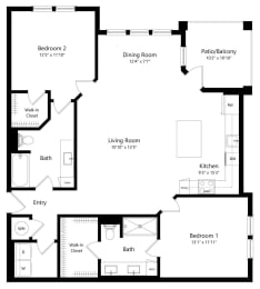 2 beds, 2 baths, 1,356 sqft, $2,224