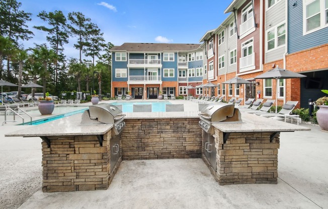 the residences at city center clubhouse with pool and outdoor amenities
