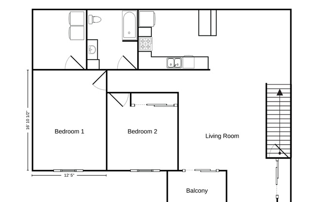 2 beds, 1 bath, 1,295 sqft, $1,440, Unit ML 515-11