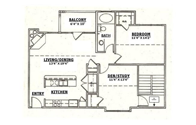 1 bed, 1 bath, 888 sqft, $1,640, Unit 0934