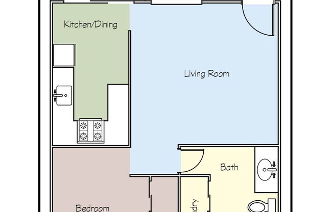 1 bed, 1 bath, 728 sqft, $1,309, Unit 442-45