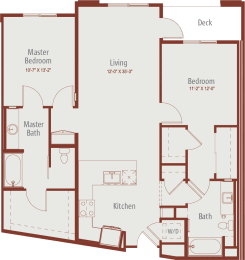 2 beds, 2 baths, 1,048 sqft, $4,096