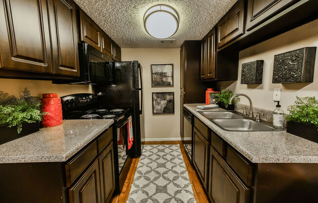 interior kitchen at Oaks at Greenview, Texas