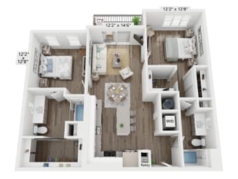 2 beds, 2 baths, 1,152 sqft, $3,021