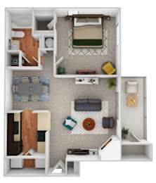 1 bed, 1 bath, 885 sqft, $1,410