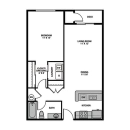 1 bed, 1 bath, 746 sqft, $1,845