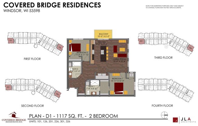 2 beds, 2 baths, 1,117 sqft, $1,929, Unit 201