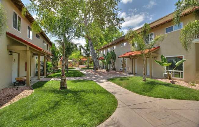 Green Space Walking Trail at Casa Alberta Apartments, California