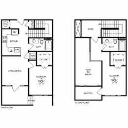 2 beds, 2 baths, 1,290 sqft, $2,995