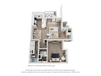 1 bed, 1 bath, 763 sqft, $1,324