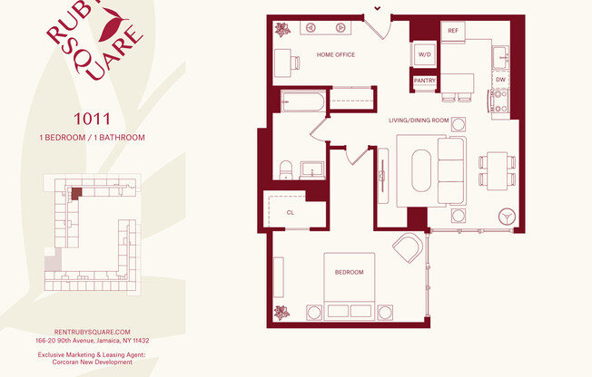 1 bed, 1 bath, $3,595, Unit 1011