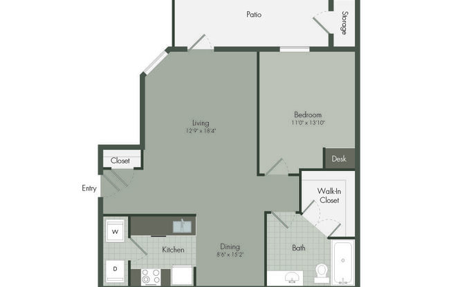 1 bed, 1 bath, 751 sqft, $1,317