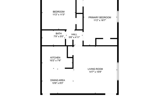 2 beds, 1 bath, 800 sqft, $1,050